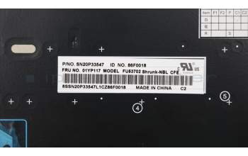 Lenovo 01YP117 NB_KYB FRU COMO SK,LTN,KB,BK,CFE