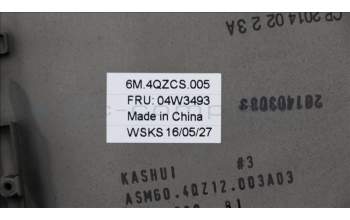 Lenovo 04W3493 FRU Base Cover ASM with System Label Tai