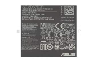 0A001-00692900 Original Asus USB-C Netzteil 45,0 Watt