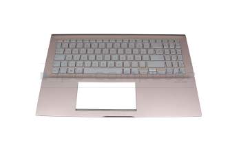 1KAHZZQ007U Original Asus Tastatur inkl. Topcase DE (deutsch) silber/pink mit Backlight