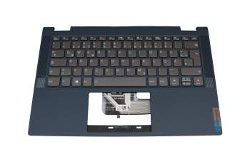 460.0MD06.0001 Original Lenovo Tastatur inkl. Topcase DE (deutsch) dunkelgrau/blau mit Backlight blau