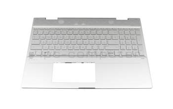 46M.0EDCS.0005 Original HP Tastatur inkl. Topcase DE (deutsch) silber/silber mit Backlight