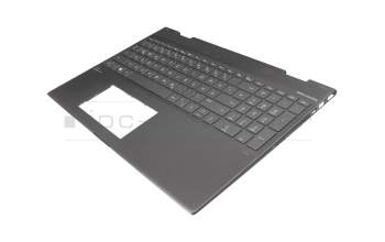 490.0EH07.BS0G Original HP Tastatur inkl. Topcase DE (deutsch) grau/grau mit Backlight