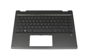 490.0GG07.BP0G Original HP Tastatur inkl. Topcase DE (deutsch) schwarz/schwarz mit Backlight