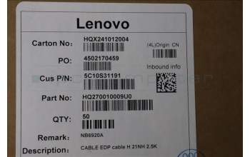 Lenovo 5C10S31191 CABLE EDP cable H 21NH 2.5K