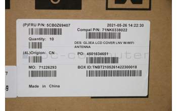 Lenovo 5CB0Z69407 COVER FRU COVER A cover_LNV WIFI