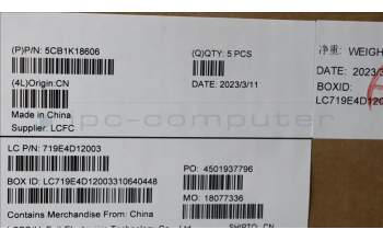 Lenovo 5CB1K18606 COVER Cover L82XA D_COVER_AB15WPCC