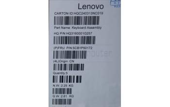 Lenovo 5CB1P50172 Tastatur inkl. Topcase ASM SWS H 83CV NFP LG