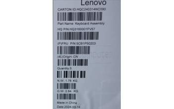 Lenovo 5CB1P50203 Tastatur inkl. Topcase ASM SWS H83E2 TT PST