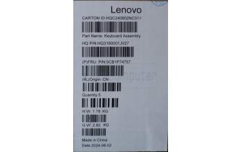 Lenovo 5CB1P74757 Tastatur inkl. Topcase ASM GER H83HN LG PST