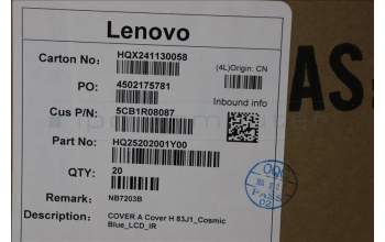 Lenovo 5CB1R08087 COVER A Cover H 83J1_Cosmic Blue_LCD_IR