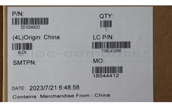 Lenovo 5D10S40023 DISPLAY LCD MODULE L83AA MG N-TOUCH FCC2