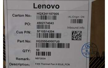 Lenovo 5F10S14204 Lüfter Thermal Lüfter H 83J0_FCN