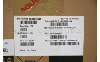 Lenovo 5H40S20425 HEATSINK Thermal module C82K2 E3_HY