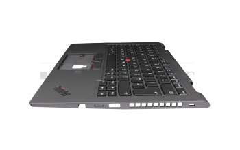 5M10Z37208 Original Lenovo Tastatur inkl. Topcase UK (englisch) schwarz/grau mit Backlight und Mouse-Stick