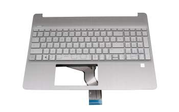 BJEPH4B5WII4H1 Original HP Tastatur inkl. Topcase DE (deutsch) silber/silber (Fingerprint)