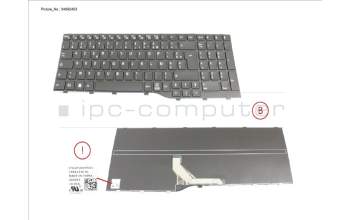 Fujitsu CP822336-XX KEYBOARD BLACK FRANCE WIN11