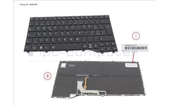 Fujitsu CP842079-XX KEYBOARD BLACK W/ BL SWISS (NEW_FN)