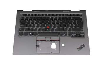 CS19BL-85GB Original Lenovo Tastatur inkl. Topcase UK (englisch) schwarz/grau mit Backlight und Mouse-Stick