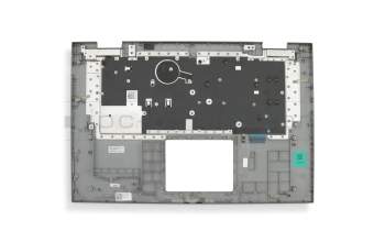 DMH2R Original Dell Tastatur inkl. Topcase DE (deutsch) schwarz/grau mit Backlight für Fingerprint-Sensor