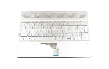 EBG7B015010-1 Original HP Tastatur inkl. Topcase DE (deutsch) silber/silber mit Backlight (UMA-Grafik)