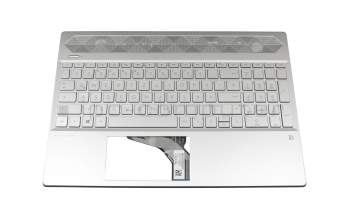 HP Pavilion 15-cs3000 Original Tastatur inkl. Topcase DE (deutsch) silber/silber mit Backlight (GTX-Grafikkarte)