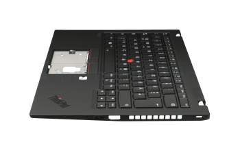 LIM18F86D0JG62 Original Lenovo Tastatur inkl. Topcase DE (deutsch) schwarz/schwarz mit Backlight und Mouse-Stick