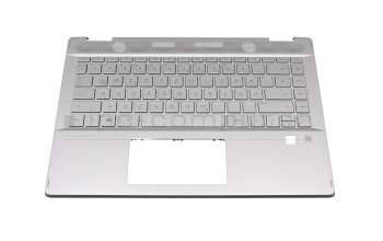 NBLBJA Original HP Tastatur inkl. Topcase DE (deutsch) silber/silber mit Backlight