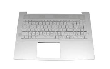 PK132UR1A11 Original HP Tastatur inkl. Topcase DE (deutsch) silber/silber mit Backlight