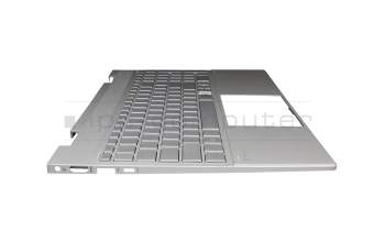 PK132UR3A11 Original Compal Tastatur inkl. Topcase DE (deutsch) silber/silber mit Backlight (UMA Grafik)