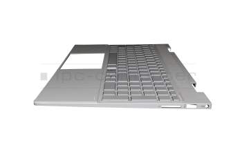 PK132UR3A11 Original Compal Tastatur inkl. Topcase DE (deutsch) silber/silber mit Backlight (UMA Grafik)