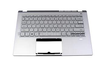 PK1334G1G00 Original Acer Tastatur inkl. Topcase US (englisch) silber/silber mit Backlight