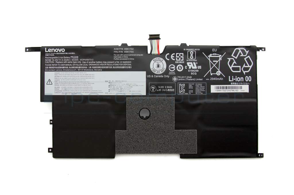 Lenovo ThinkPad X1 Carbon 2th Gen (20A7/20A8) Original Akku 45Wh  ipc