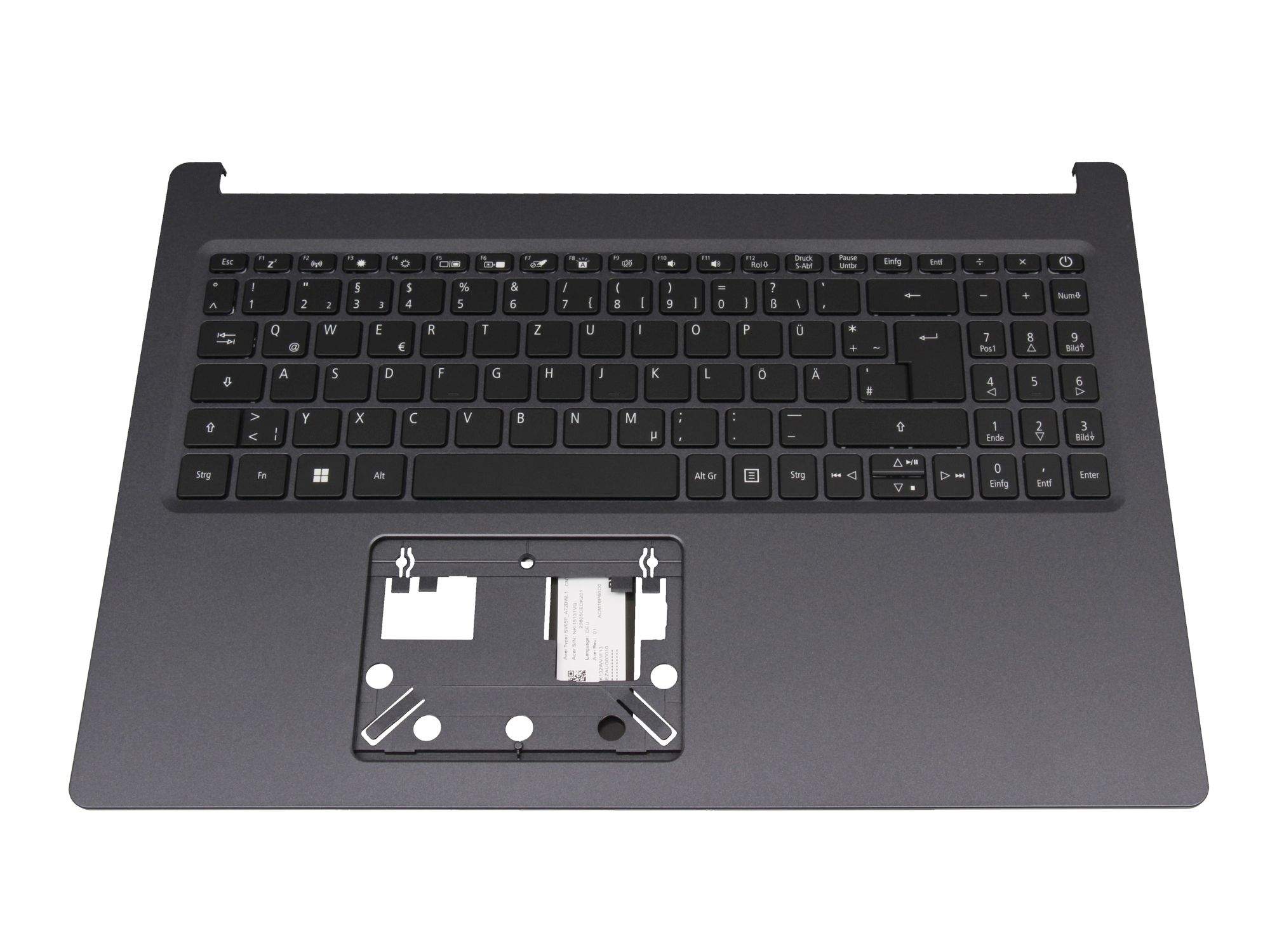 ACER 334956687 Tastatur inkl. Topcase DE (deutsch) schwarz/schwarz mit Backlight