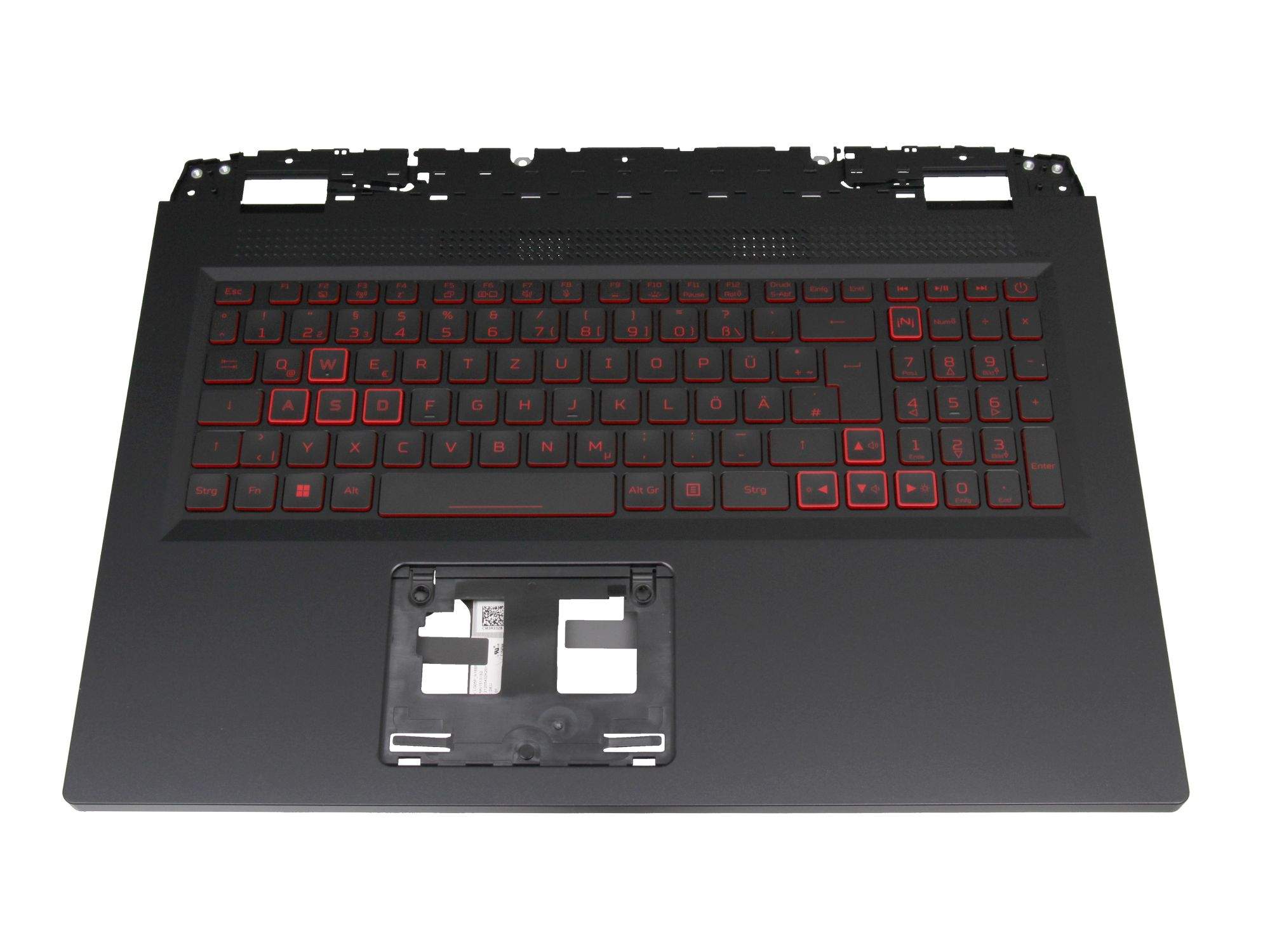 ACER Tastatur inkl. Topcase DE (deutsch) schwarz/schwarz mit Backlight für Acer Nitro 5 (AN517-55)