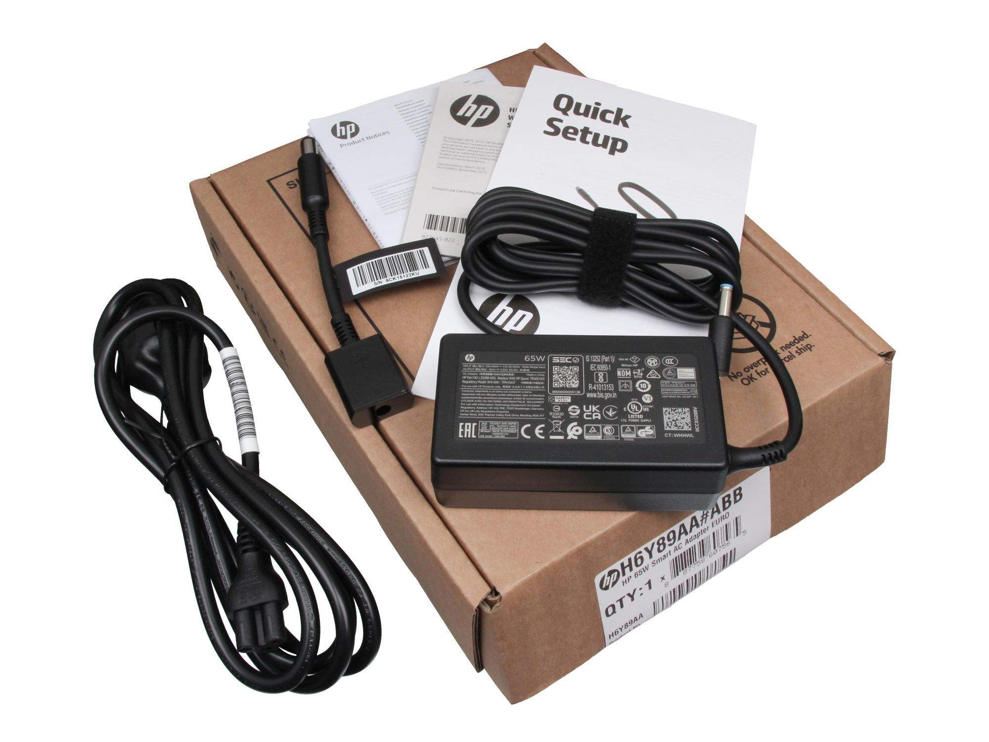 HP Netzteil 65 Watt normale Bauform mit Adapter für HP Envy x360 13-ay1