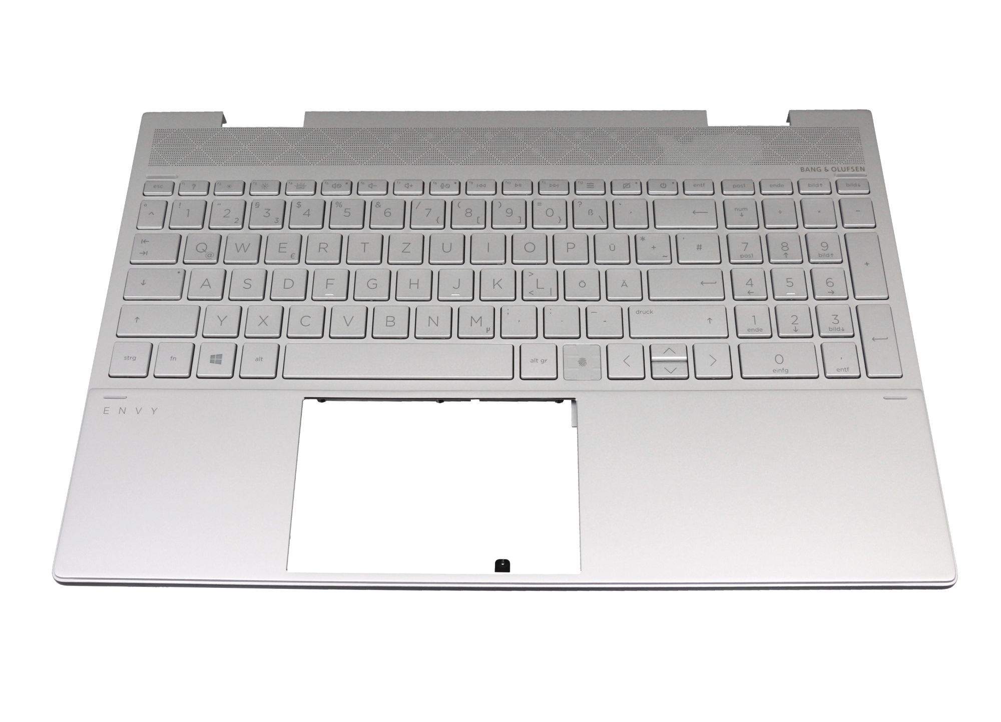 HP Tastatur inkl. Topcase DE (deutsch) silber/silber mit Backlight (DSC Grafik) für HP Envy x360 15-