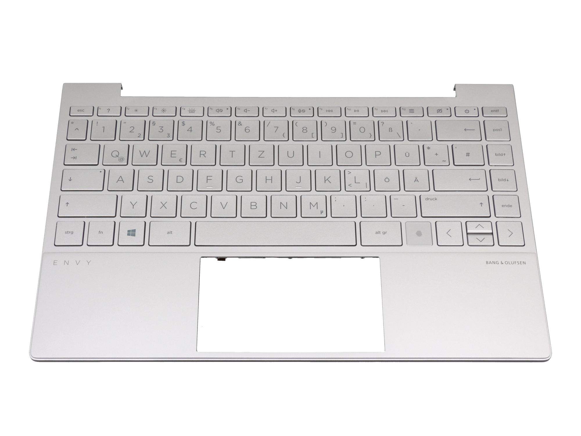 HP Tastatur inkl. Topcase DE (deutsch) silber/silber mit Backlight für HP Envy 13-ba1