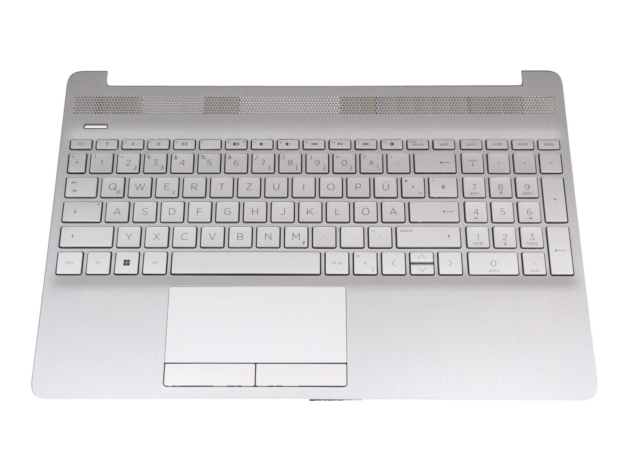 HP Tastatur inkl. Topcase DE (deutsch) silber/silber Inkl. Touchpad für HP 15-dw3000