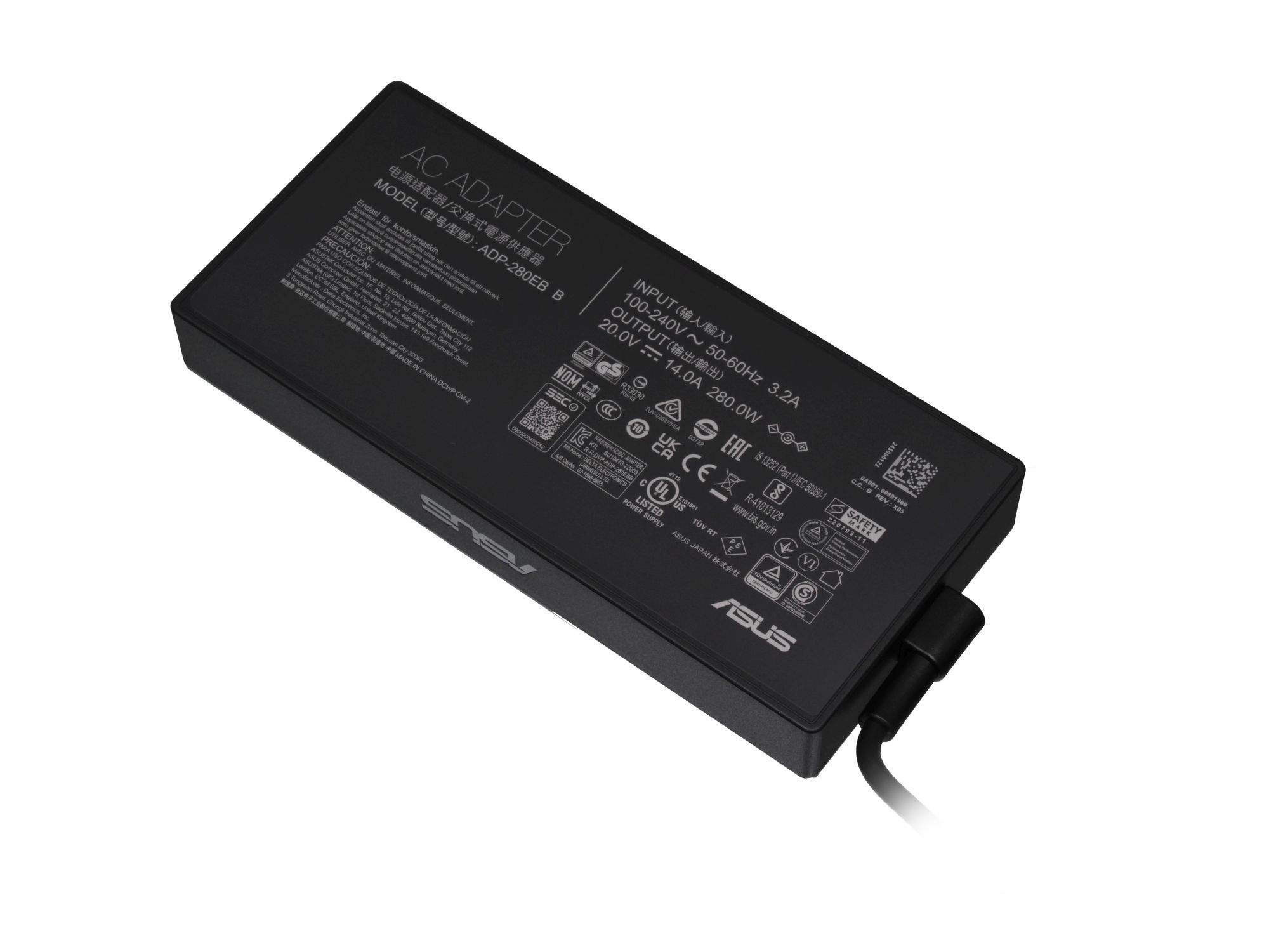 ASUS Netzteil 280 Watt normale Bauform (ohne Logo) für Asus ZenBook Pro 16X UX7602BZ