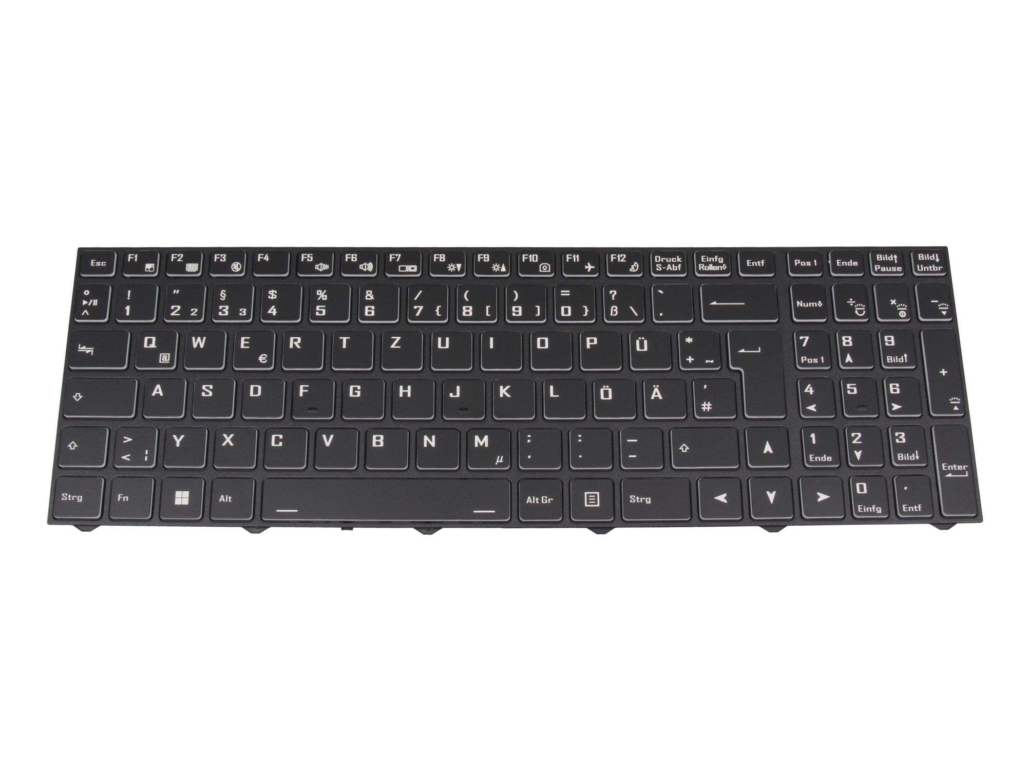 MEDION Tastatur DE (deutsch) schwarz/weiß/schwarz matt mit Backlight für Medion Erazer Crawler E50