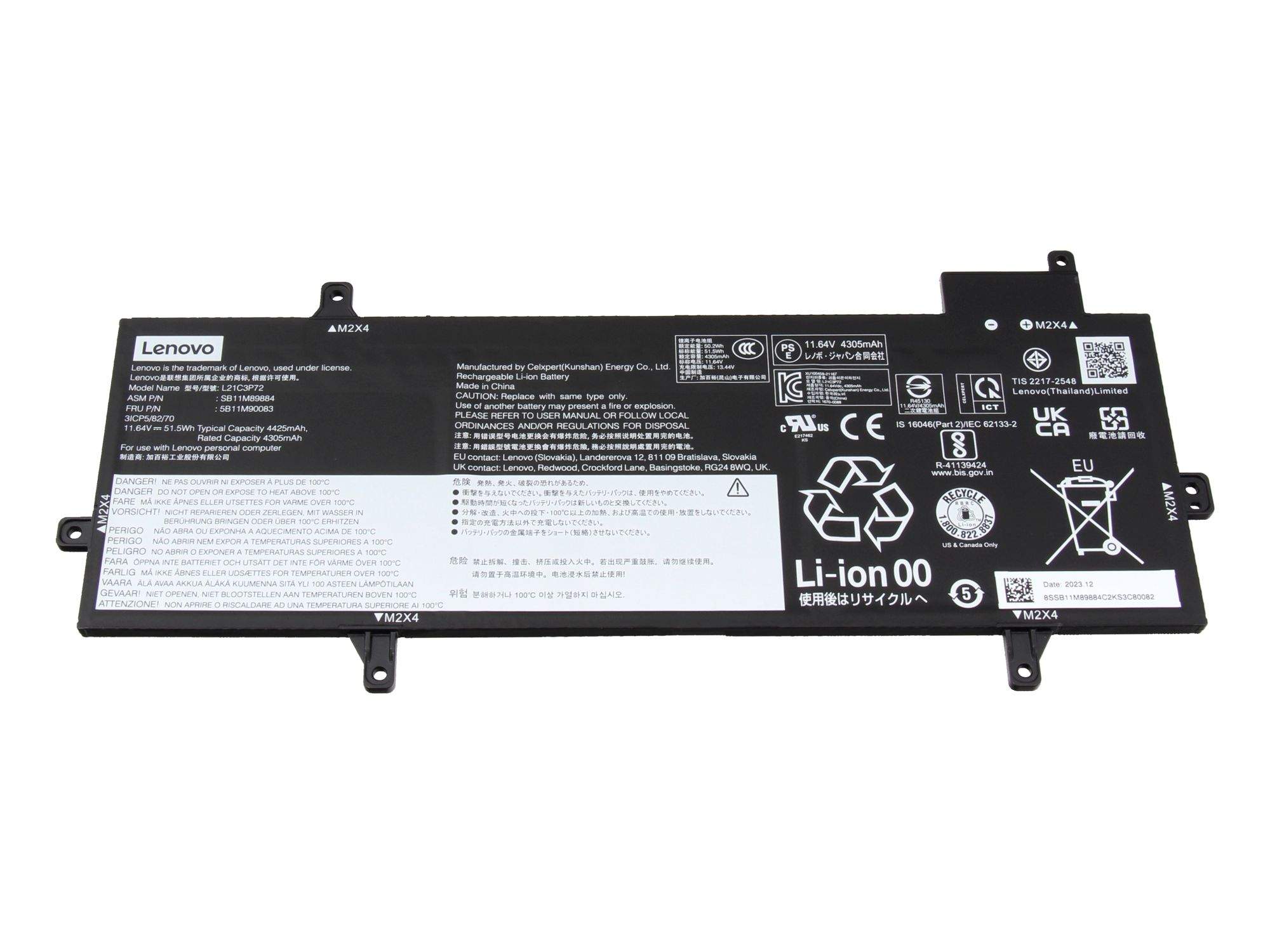 LENOVO BATTERY Internal, 3c, 51.5Wh,