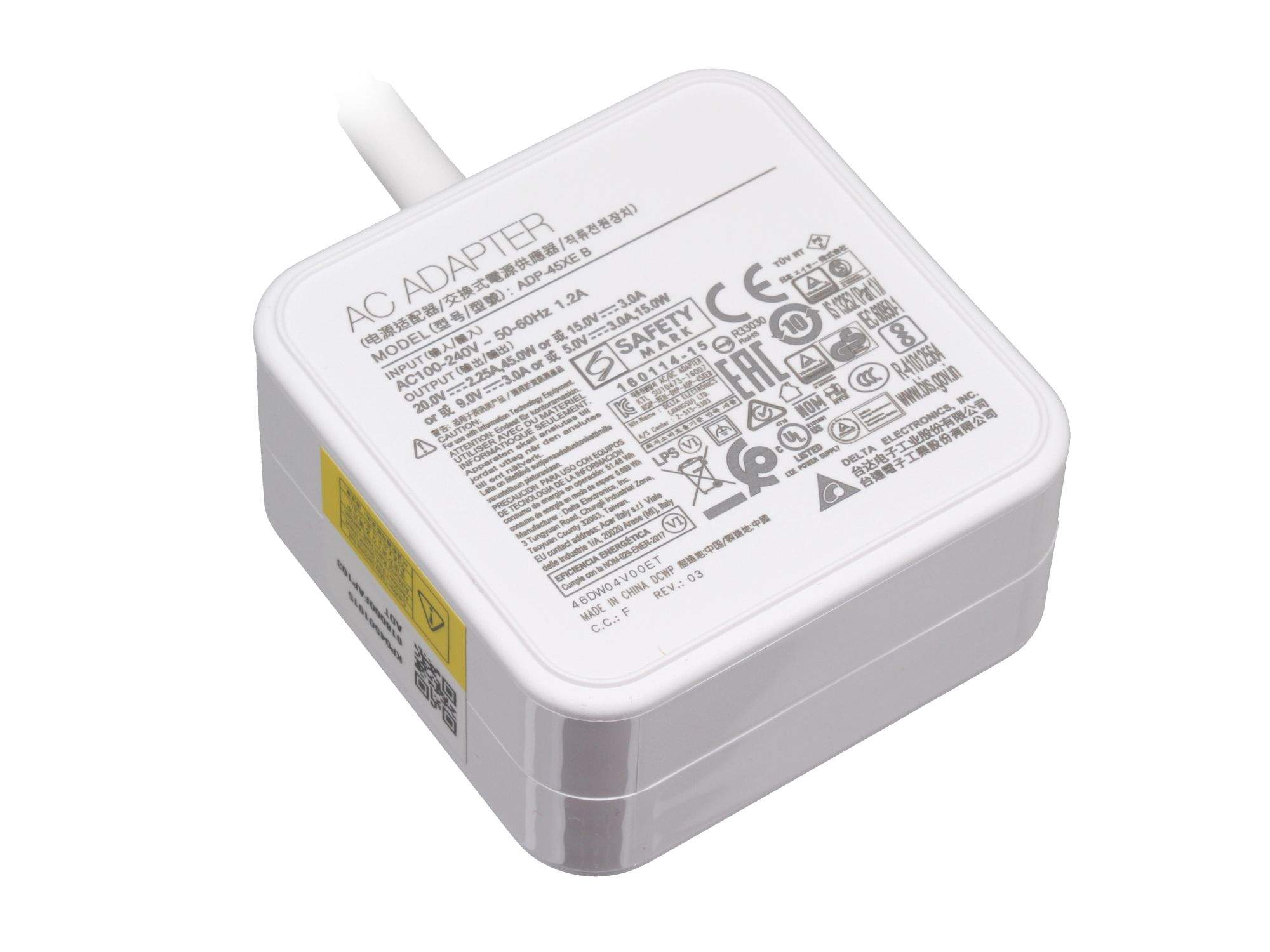 ACER USB-C Netzteil 45,0 Watt weiß für Acer Extensa 15 (EX215-23)