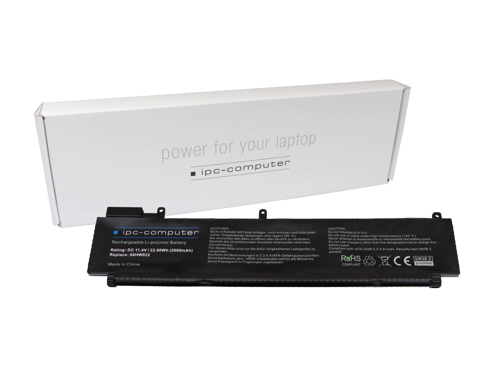 IPC-COMPUTER Lenovo 00HW022 IPC-Computer Akku 22Wh kompatibel