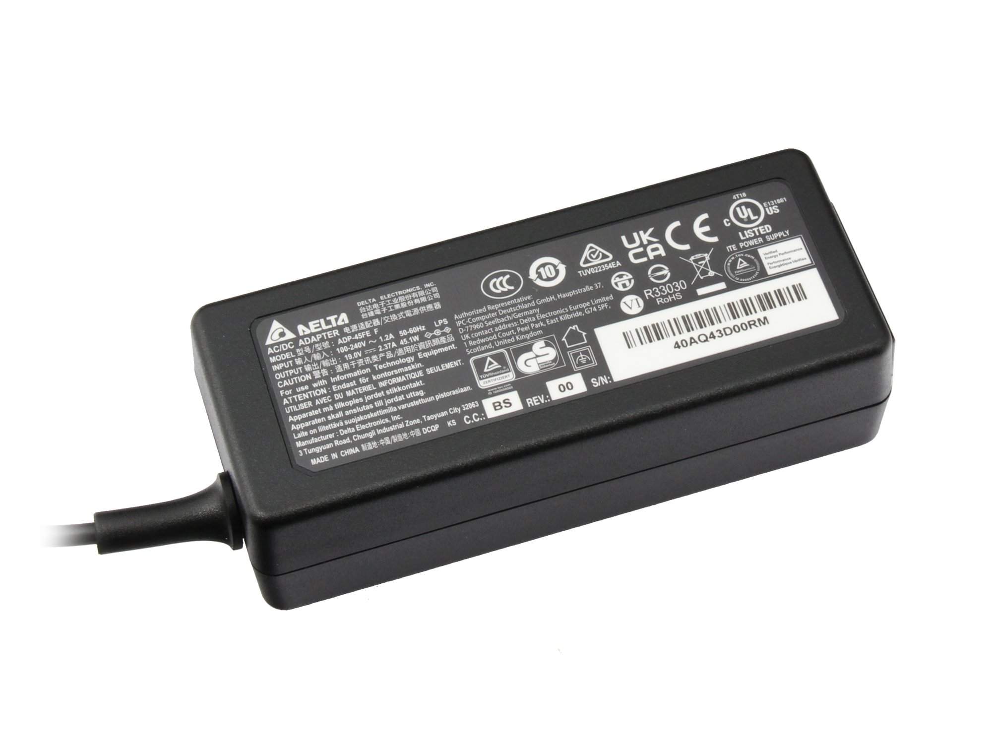 ACER Netzteil 45,0 Watt (Delta Electronics) für Acer TravelMate B1 (TMB117-MP)