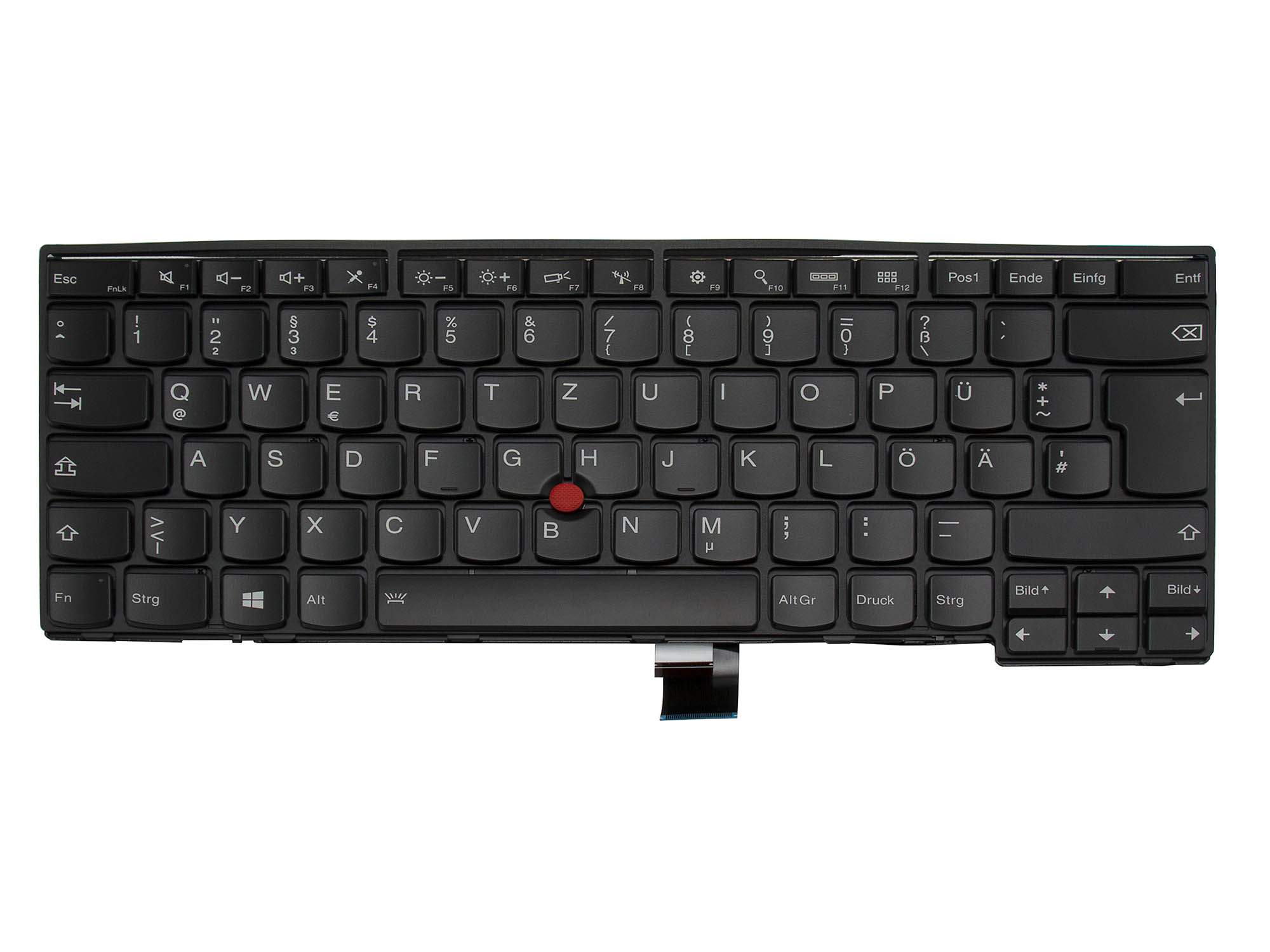 LENOVO Tastatur DE (deutsch) schwarz/schwarz matt mit Backlight und Mouse-Stick Original für Lenovo