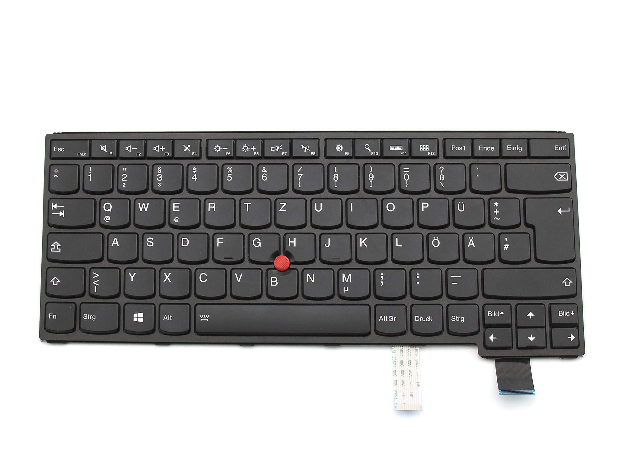 LENOVO Tastatur DE (deutsch) schwarz/schwarz matt mit Backlight und Mouse-Stick Original für Lenovo