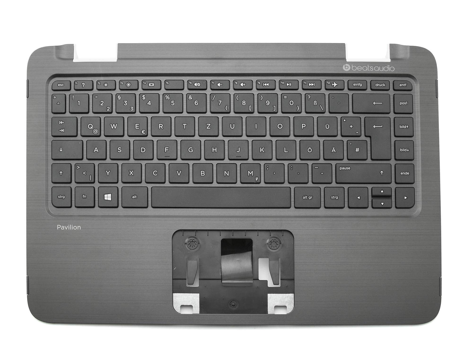 HP Tastatur inkl. Topcase DE (deutsch) schwarz/schwarz Original für HP Pavilion X360 13-a000 Serie