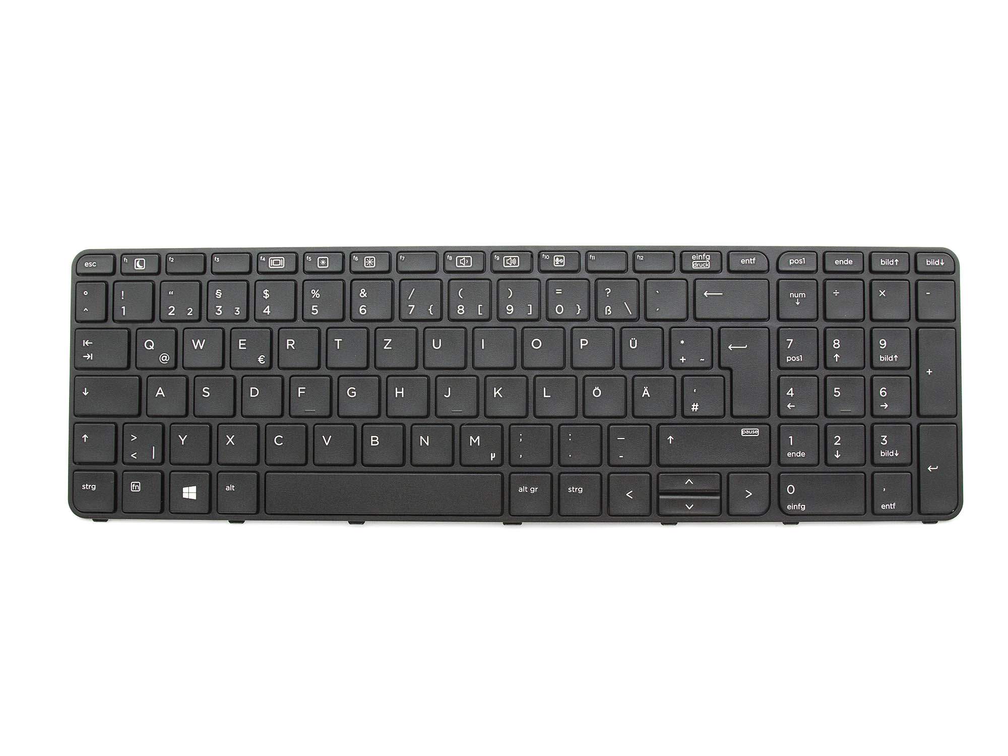 HP Tastatur DE (deutsch) schwarz/schwarz matt Original für HP ProBook 470 G4 Serie