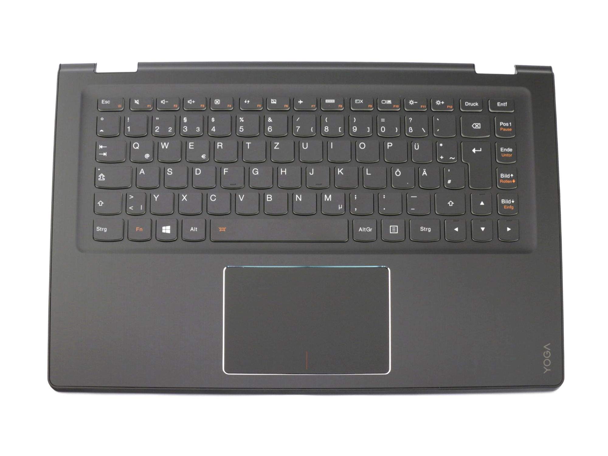 LENOVO Tastatur inkl. Topcase DE (deutsch) schwarz/schwarz mit Backlight Original für Lenovo Yoga 3